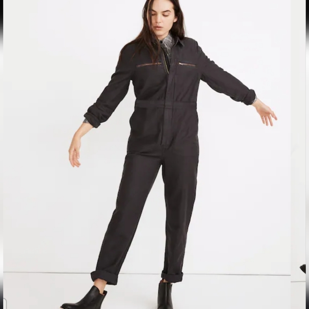 Madewell Zip-Pocket Coverall Jumpsuit Dark Navy Blue Casual Workwear Womens XS